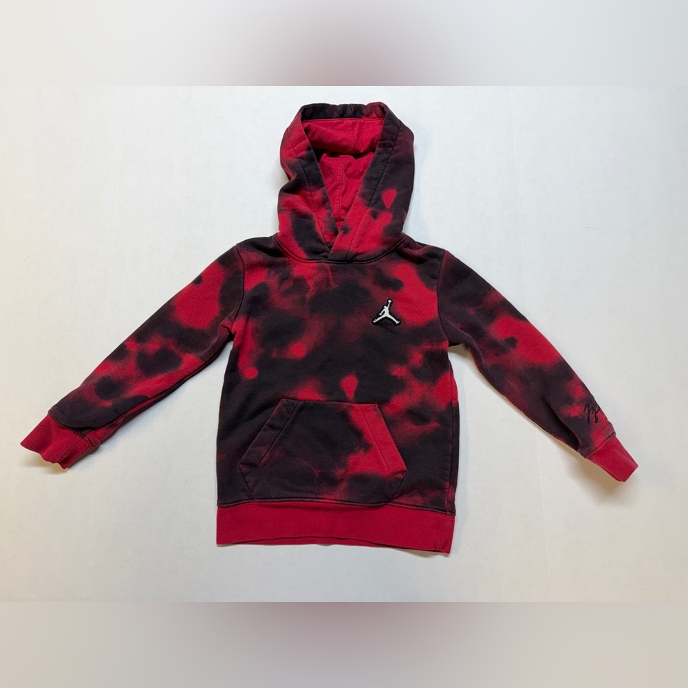 Nike Air Jordan Jumpman‎ Tie-Dye Red Black Boys’ Small Pullover Hoodie